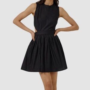 French Connection Black Adelade Poplin Cutout Dress